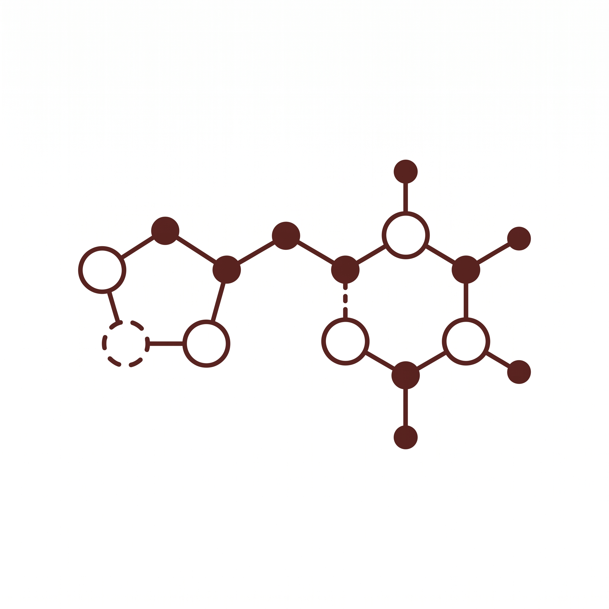 Green coffee bean molecular diagram